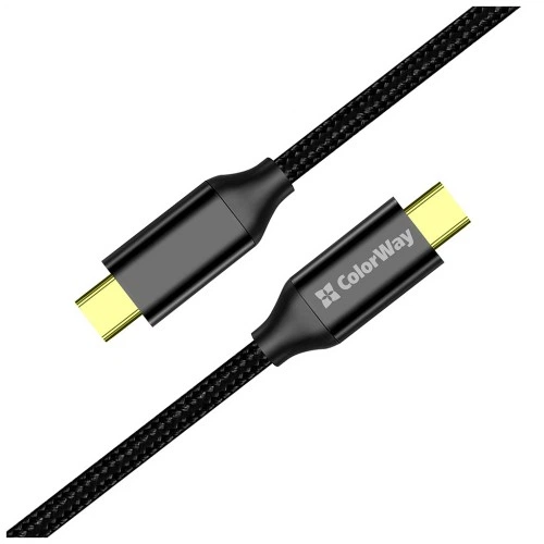 Дата кабель USB-C to USB-C 1.0m USB3.2 (20Gbps 4K PD100W) Gen2 5А black ColorWay (CW-CBPDCC062-BK) ColorWay CW-CBPDCC062-BK 939331 - Фото 4 Дата кабель USB-C to USB-C 1.0m USB3.2 (20Gbps 4K PD100W) Gen2 5А black ColorWay (CW-CBPDCC062-BK) ColorWay CW-CBPDCC062-BK 939331 - зображення 4