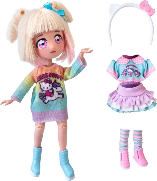 Ігровий набір 4SF Manga Dolls Hello Kitty Стильна Цукерочка-Єдиноріг з аксесуарами HKTF2000 (8056379194088) - зображення 3