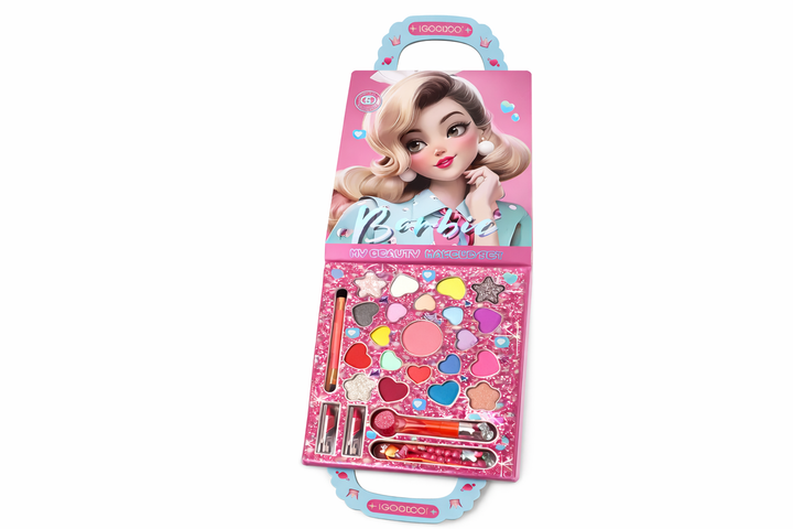 Набор декоративной косметики Barbie LK28590: тени, хайлайтер, помады, лак, аксессуар, кисточка для макияжа - Фото 2 Набор декоративной косметики Barbie LK28590: тени, хайлайтер, помады, лак, аксессуар, кисточка для макияжа - изображение 2