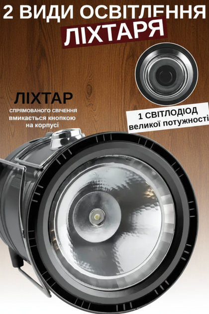 Кемпінговий ліхтар-лампа на сонячній батареї 3-в-1 з Power Bank (USB) та 2 режимами світіння — Синій - зображення 2