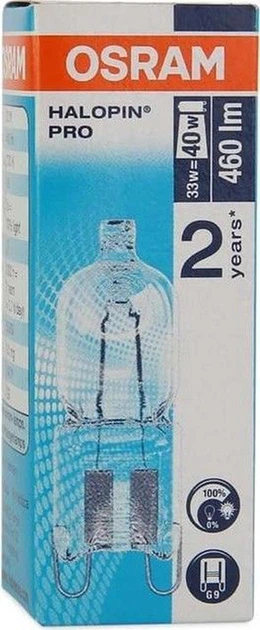 Żarówka halogenowa OSRAM HALOPIN OVEN G9 33 W 460 Lm 2800 K (4008321208668) - obraz 2