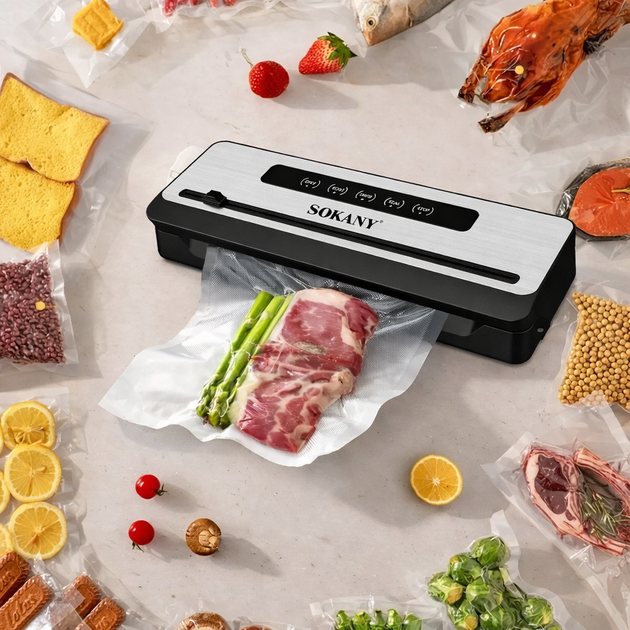 Вакуумный упаковщик для продуктов 200Вт, Sokany SK-13076 / Домашний вакуматор - изображение 3