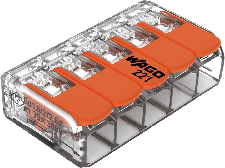 Szybkozłączka Wago 5 x 0.5-6 mm2 10 szt. (221-615) - obraz 1