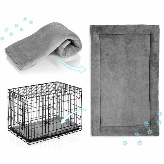 Metalowa klatka kennelowa dla psa Pethaus + legowisko M 91 x 57 x 62 cm Czarna PH-201 (5903890633660) - obraz 3