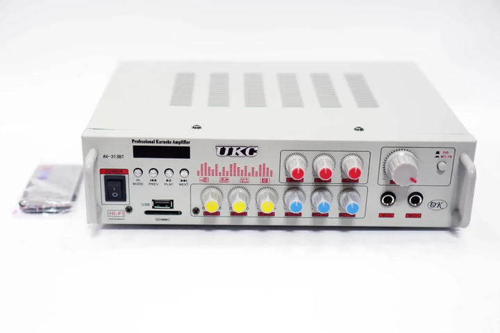 Підсилювач потужності звуку Bluetooth(Блютуз) + Караоке FM USB SD-карта 2*50w UKC V-313BT - изображение 7