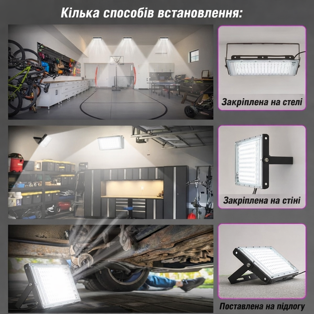 USB LED прожектор від павербанку 144 LED — Автономне світло без розетки - зображення 4