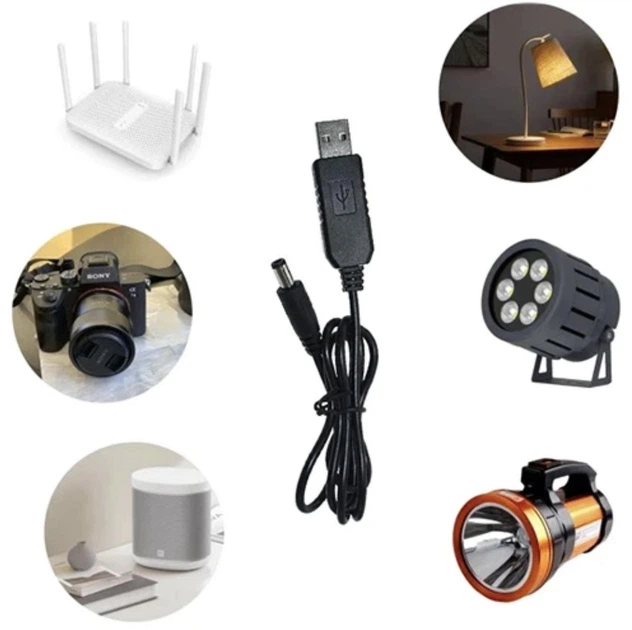 Кабель для роутера з перетворювачем на 12V DC 5.5x2.1 USB 5V>12V (1м) - Фото 2 Кабель для роутера з перетворювачем на 12V DC 5.5x2.1 USB 5V>12V (1м) - зображення 2