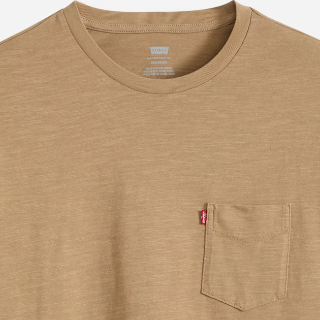 Футболка бавовняна довга чоловіча Levi`s Ss Classic Pocket Tee 19342-0476 L Коричнева (5401187826172) - зображення 6