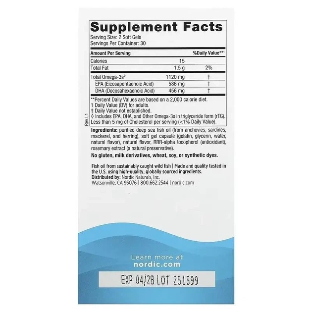 Омега-3 Nordic Naturals Ultimate Omega Minis 1120 мг, 60 мини-капсул — Вкус клубники - изображение 2