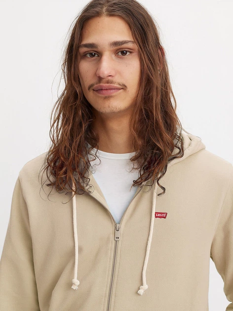 Толстовка на блискавці чоловіча Levi`s The Original Hm Zip Up 34584-0040 2XL Бежева (5401187753195) - зображення 4