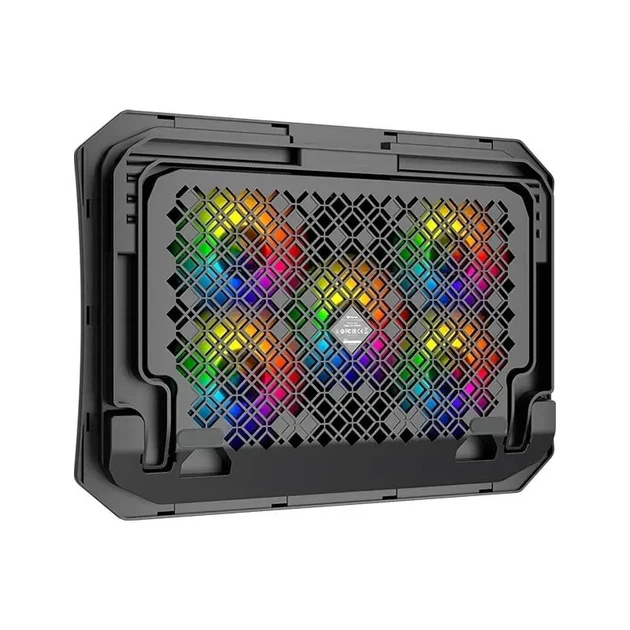 Охладитель-подставка для ноутбука Meetion CP3030 с RGB-подсветкой 9"-15.6" дюймов Черный - изображение 4