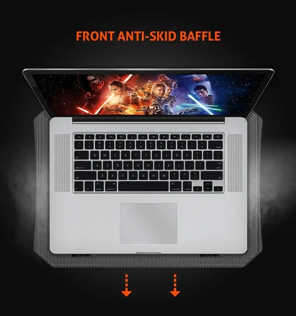 Охладитель-подставка для ноутбука Meetion CP3030 с RGB-подсветкой 9"-15.6" дюймов Черный - изображение 7