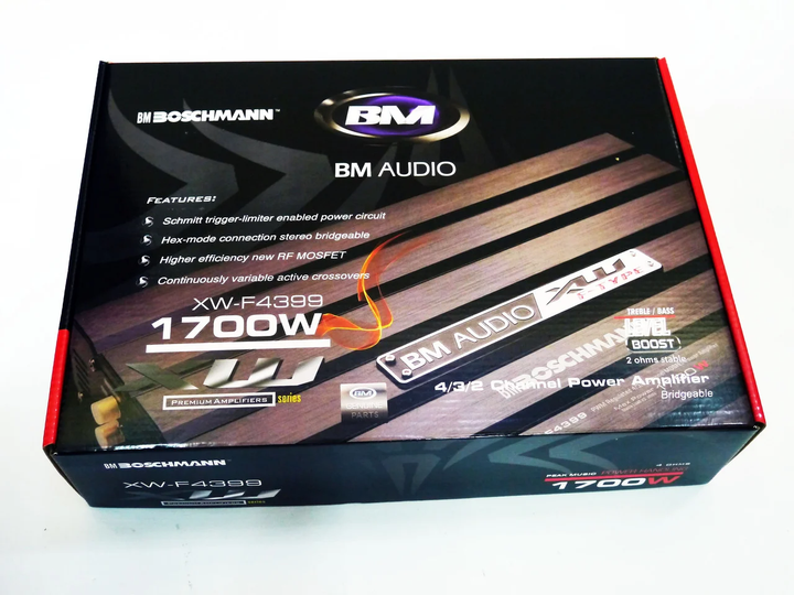 Автомобільний підсилювач Boschman BM Audio XW-F4399 1700W 4-канальний, автопідсилювач 4×75 4×115 4×150 Вт RMS, 2-16 Ом, ФНЧ 50-250 Гц, ФВЧ 80-1200 Гц, 1×2 RCA, металевий корпус - изображение 8