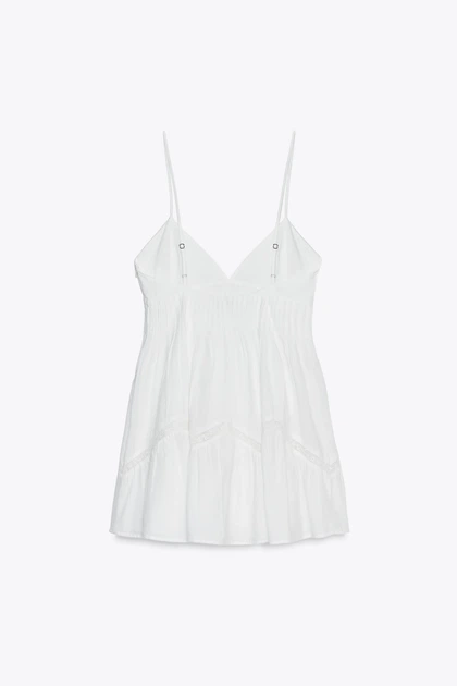 Коротка сукня з вишивкою Zara 0881/399 L Біла (00881399250L) - Фото 6 Коротка сукня з вишивкою Zara 0881/399 L Біла (00881399250L) - зображення 6