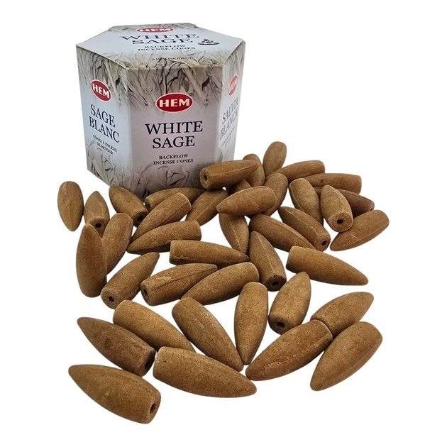 Арома-конусы с обратным потоком - White Sage Backflow Dhoop Cones, HEM (Белый Шалфей) - Фото 1 Арома-конусы с обратным потоком - White Sage Backflow Dhoop Cones, HEM (Белый Шалфей) - изображение 1