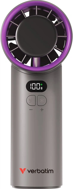 Вентилятор ручний Verbatim Cool 'n' Go Ice Touch Сіро-фіолетовий (32342) - зображення 2