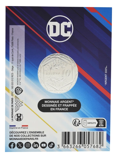 Монета Франция 10 евро 2025 Серебро UNC Комиксы DC - 18\18 - Wonder woman - Чудо-женщина - Фото 2 Монета Франция 10 евро 2025 Серебро UNC Комиксы DC - 18\18 - Wonder woman - Чудо-женщина - изображение 2