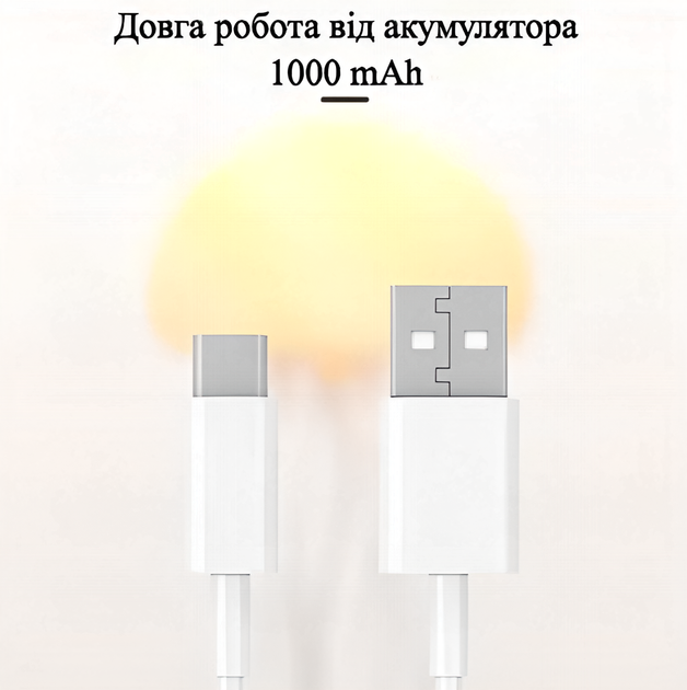 Led лампа со встроенным аккумулятором светильник светодиодный медуза RGB ночник 22х9см - изображение 3