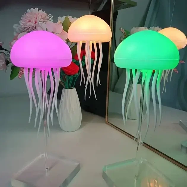Led лампа со встроенным аккумулятором светильник светодиодный медуза RGB ночник 22х9см - изображение 12