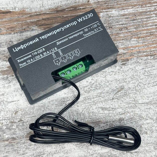 Терморегулятор W3230 з датчиком NTC10K, живлення 220В, діапазон -50~120°C, режими нагріву та охолодження (IN-637025-0237) - изображение 4