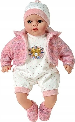 Lalka bobas Adar w różowym stroju w kropke mówi i śpiewa po polsku 45 cm 62967 (5901271629677) - obraz 2