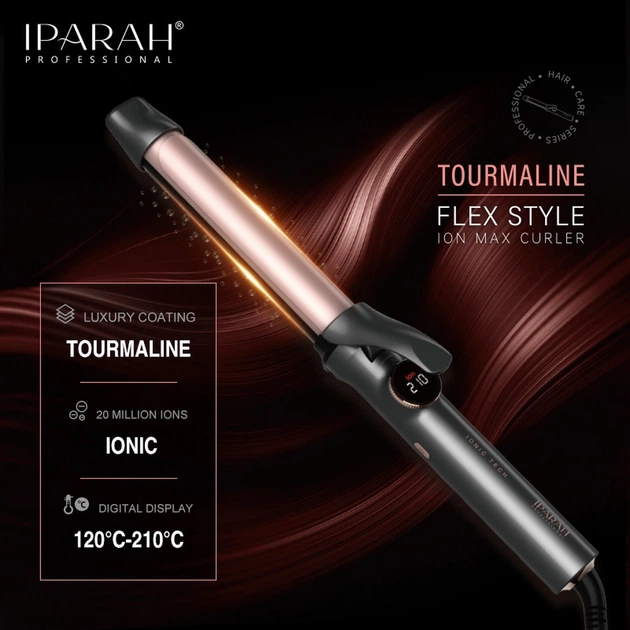 Плойка IPARAH P-205, 28 mm, 120-210 °C, керамічне покриття, LED-дисплей, 70W - зображення 8