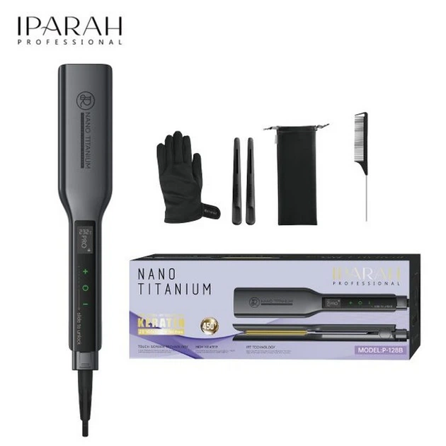 Випрямляч для волосся IPARAH P-128B GREY, 39 мм, 50-232 °C, керамічне покриття, 50 W, LED дисплей - зображення 3