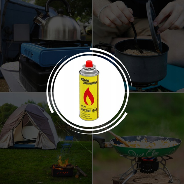 Газовий балончик 227г 400мл 28шт. Alpen Camping - Фото 4 Газовий балончик 227г 400мл 28шт. Alpen Camping - зображення 4