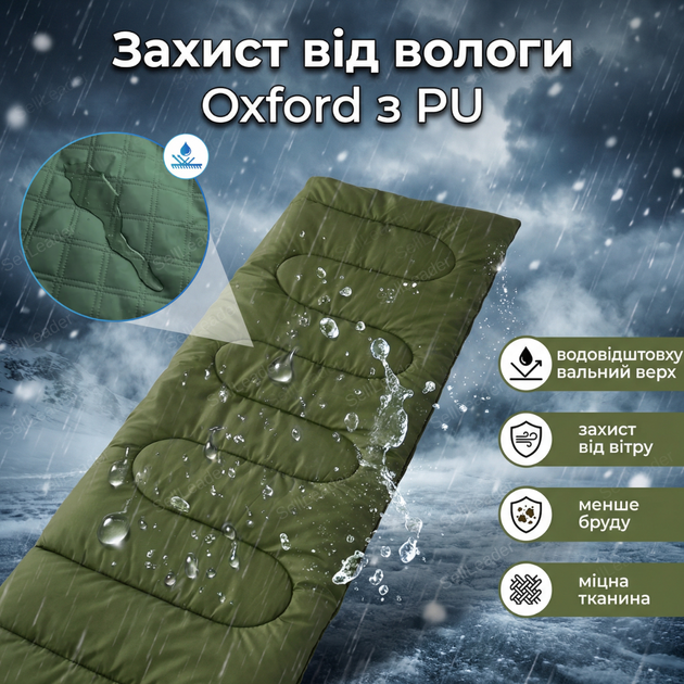 Спальный мешок 215х65 см USB подогрев зимний до -30°C холофайбер водостойкий тактический спальник-одеяло - Фото 7 Спальный мешок 215х65 см USB подогрев зимний до -30°C холофайбер водостойкий тактический спальник-одеяло - изображение 7