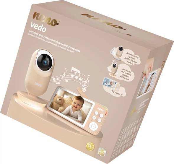 Електронна відеоняня Neno Vedo Cream з бездротовим приймачем (5902479676289) - зображення 4