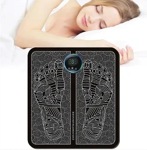 Вибрационный коврик массажер для ног и ступней EMS Foot Mat 31,6*28,8*0,04 см автоматический, 6 режимов, работы, нейлоновый - изображение 5