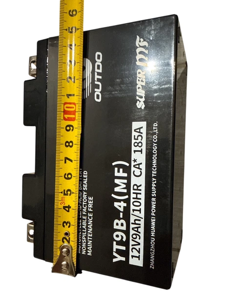 Акумулятор 12v 9Ah мототехніки AGM OUTDO YT9B-4 MF 150мм х 70мм х 105мм (100009) - зображення 4