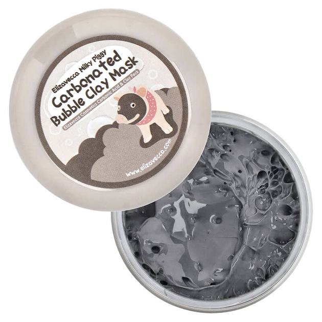 Глиняно-пузырьковая маска Elizavecca, Milky Piggy, Carbonated Bubble Clay Mask, кислородная для очищения пор, 100 г - изображение 5