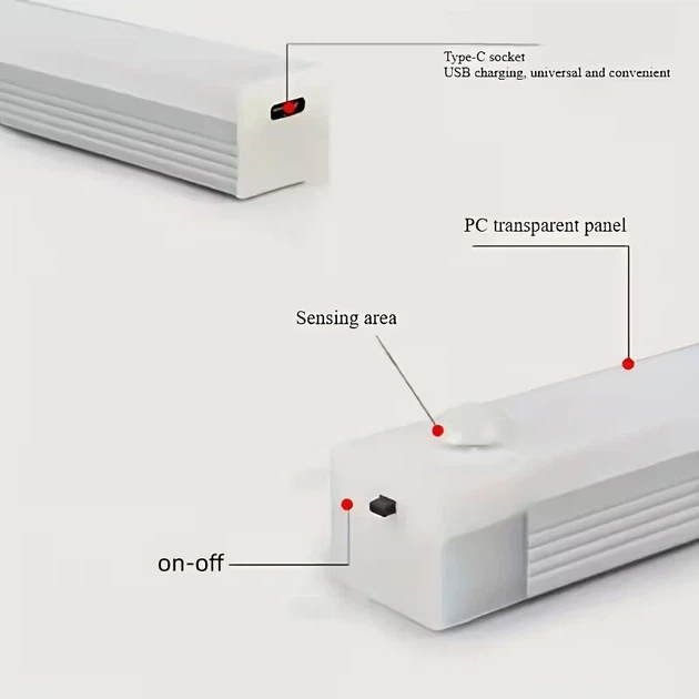 Светильник с датчиком движения Умный светодиодный беспроводной USB LED сенсорный регулируемый ночник на магнитах - изображение 8