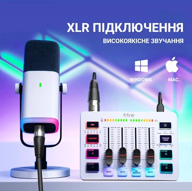 Микшерный пульт Fifine Sound Card (SC3) White - изображение 6