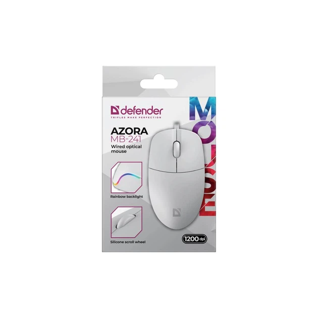 Мишка Defender Azora MB-241 LED USB White - зображення 4