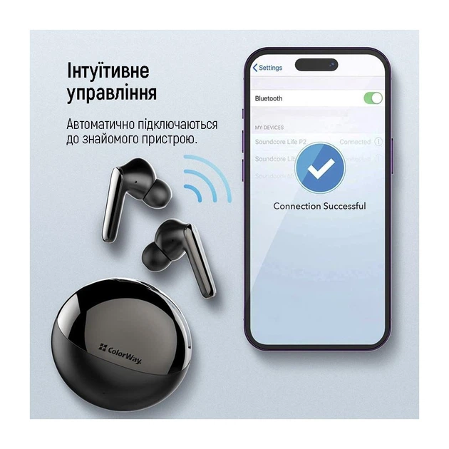 Наушники ColorWay TWS-3 Earbuds Black - изображение 9