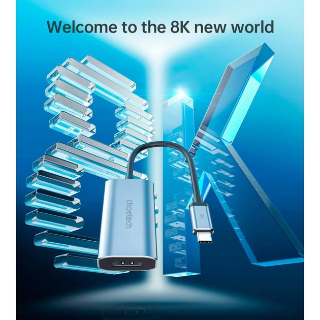 Переходник USB-C to HDMI 8K 60 Hz Choetech - Фото 8 Переходник USB-C to HDMI 8K 60 Hz Choetech - изображение 8