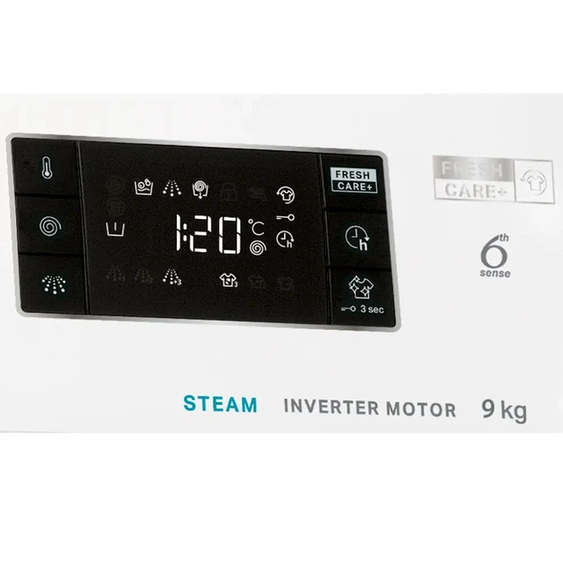 Стиральная машина Whirlpool серии FreshCare+ FFB 9448 BV UA, фронтальная, полноразмерная, 63 см, 9 кг, 1400, класс С/A/B, 14 программ, инверторный, дисплей, белый - изображение 3