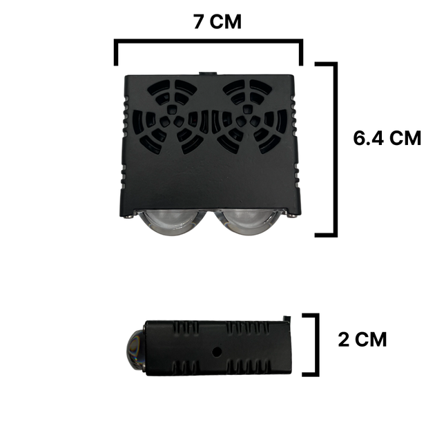 Додаткова світлодіодні LED LED LED LED міні/mini фари з 2 лінзами з чіткою СТГ білий + жовте світло + RGB (2 шт.) - зображення 2