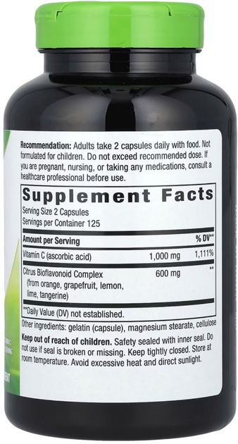 Вітамін С Natures Way з біофлавоноїдами Vitamin C with Bioflavonoids 250 капсул ARE-576368 - зображення 2