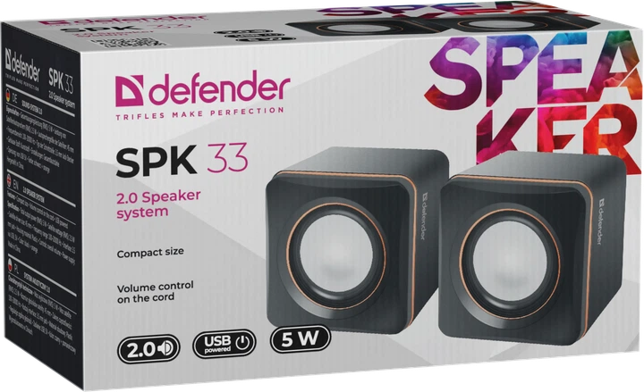 Компьютерные колонки 2.0 Defender SPK 33 5Вт USB Black (65633) - изображение 4