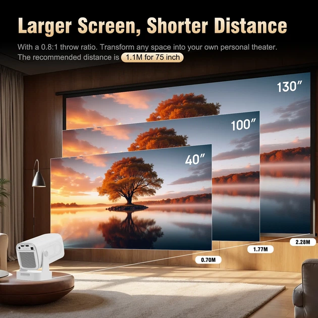 Смарт проектор Magcubic HY260 Pro (HY310) - Портативний мультимедійний LED проектор для домашнього кінотеатру на Андроїд. 4K, Wi-Fi, Bluetooth, Android 11 - Фото 11 Смарт проектор Magcubic HY260 Pro (HY310) - Портативний мультимедійний LED проектор для домашнього кінотеатру на Андроїд. 4K, Wi-Fi, Bluetooth, Android 11 - зображення 11