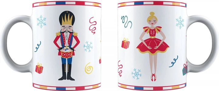 Zestaw Bialetti Nutcracker Moka Express Kawiarka na 6 filiżanek 300 ml + 2 kubki czerwona (8006363074384) - obraz 3