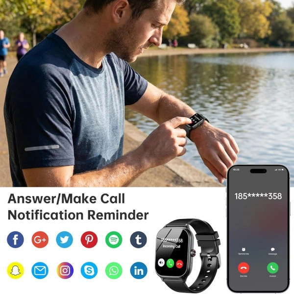 Смарт-часы Oukitel V7 с Bluetooth звонками IPS 1.85" 320x386 300 mAh Black (6941749851055) - изображение 4