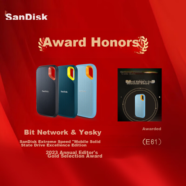 Портативный твердотельный накопитель SanDisk 500 ГБ NVMe E61 Ultimate Extreme Edition SSD, скорость чтения 1050 МБ/с, прямое подключение к телефону, внешний жесткий диск для ноутбука. - изображение 7