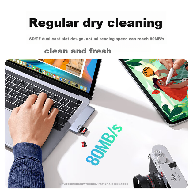 USB-хаб Ugreen CM380 Dual USB-C To HDMI+2xUSB 3.0 A+TF/SD+USB-C Female Converter Space Gray - зображення 8