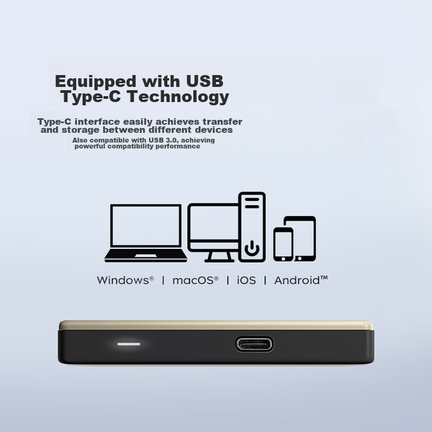 Жорсткий диск Western Digital My Passport Ultra 2TB WDBC3C0020BGD-CESN 2.5 Type-C External Gold - зображення 6