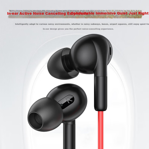 Навушники DOOSEYUON Type-C Black-Red - Фото 5 Навушники DOOSEYUON Type-C Black-Red - зображення 5