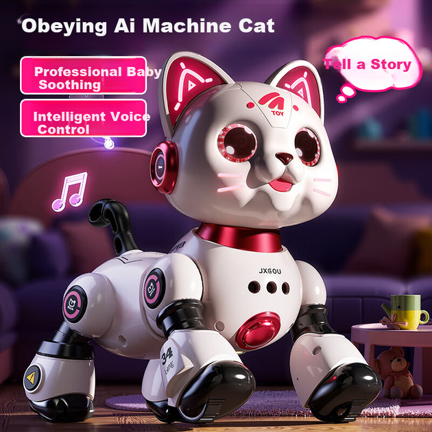 Интерактивная игрушка SODEEP Кошка с дистанционным распознаванием голоса Розовая (100177230460) - изображение 5